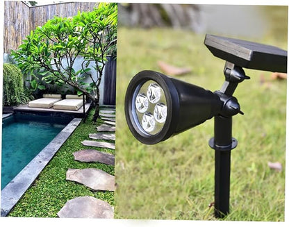 NUOBESTY Solar Path Lights and Solar Garden Spotlights 4-led Color-Changing Outdoor Lawn and Wall Mounted for Yard and Landscape Lighting
