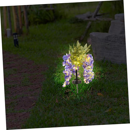 Mipcase Solar Pathway Lights Led Garden Landscape Lamp Easy to Install Solar Flower Design for Outdoor Decoration Parks Courtyards and Gardens