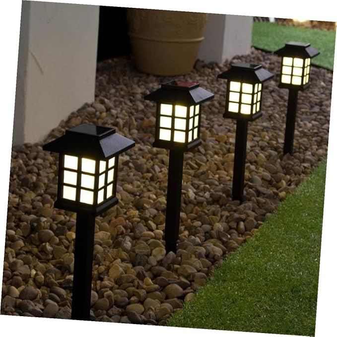 NUOBESTY 4 Pcs Solar Powered Pathway Lights Outdoor LED Spike Lights Warm for Garden Walkway Lawn Patio Driveway | Lumora