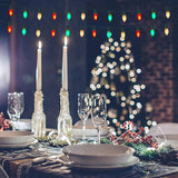 Abeja C9 Christmas Lights Outdoor, 25Ft Vintage Ceramic Christmas String Light with 26 Red White Green Bulbs (1 | Lumora