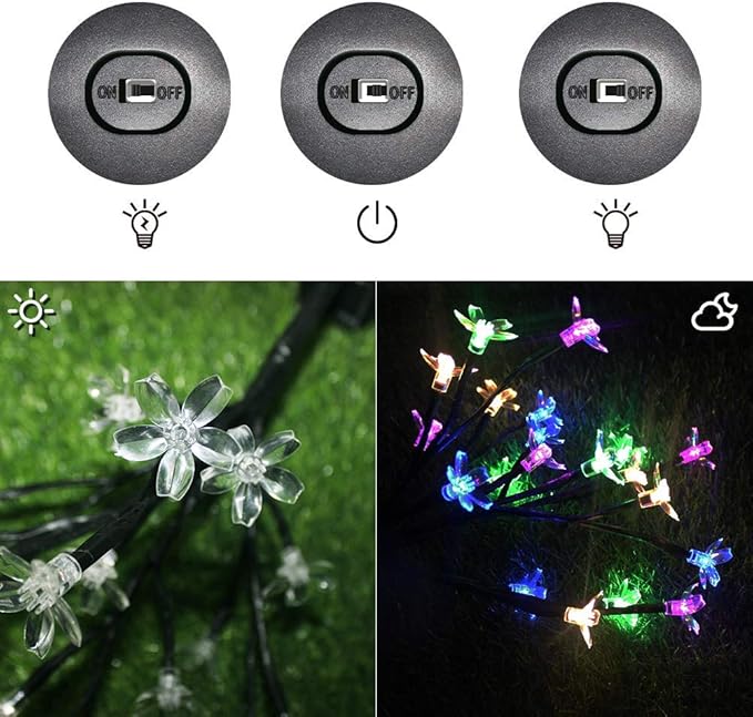 Solar Flower Fairy Light, Colorful Stainless Steel Solar Path Stake Lights for Outdoor Landscape Lighting, Lawn | Lumora