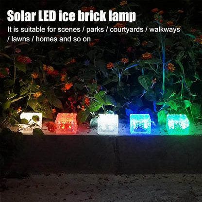 Paver Lights Solar Landscape 1 Pack, Christmas Lights Color Changing Holiday Decor, Square Pavers for Outside Patio, Vibrant Garden Glass Bricks Outdoor Patio, Luces Led para Exteriores