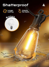 Brightown Outdoor String Lights, 200FT 64+2 LED ST38 LED Patio Lights Shatterproof, Dimmable IP65 Waterproof | Lumora