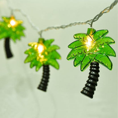 SUNSGNE 8.5Feet Palm Tree Patio Lights String - Summer Patio String Lights, Beach Themed Party Decorations, Tropical Party Decorations, Indoor Fun Lights, Birthday String Lights