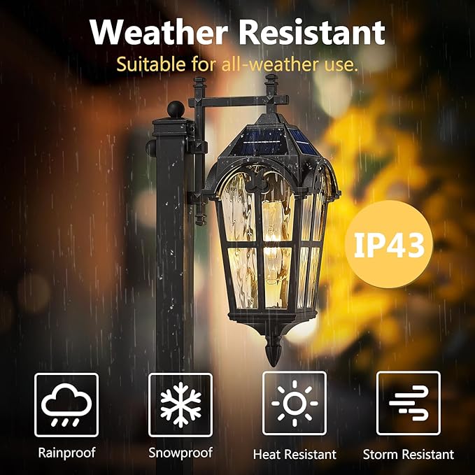 Emliviar Solar Pathway Light Outdoor, Garden Landscape Lighting Waterproof, 2700K LED Post Lamp with Remote | Lumora