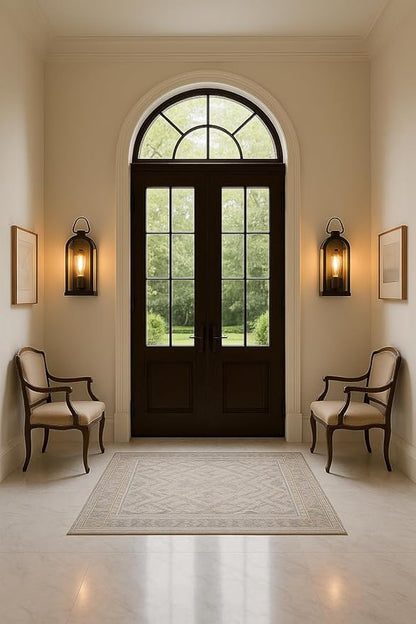 Vintage Outdoor Wall Light Fixture (1 Pcs) - Matte Black Porch Lantern/Exterior Wall Sconce, Glass Shade, Sturdy Metal Frame, Waterproof & Anti-Rust, Fit for Entryway/Garage/Patio/Doorway, E26 Socket