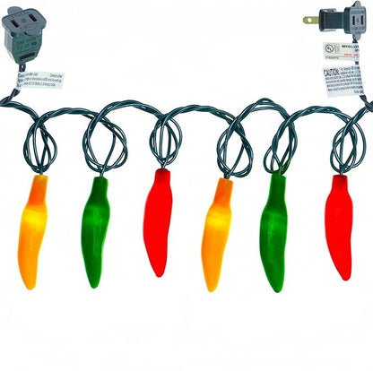 LUCKY SHINE 35 LED Red Green and Yellow Chili Pepper Lights, UL Listed Colored Decorative Lighting String 18 Ft, for Christmas, Thanksgiving, Easter, Kitchen, Patio, Living Room.