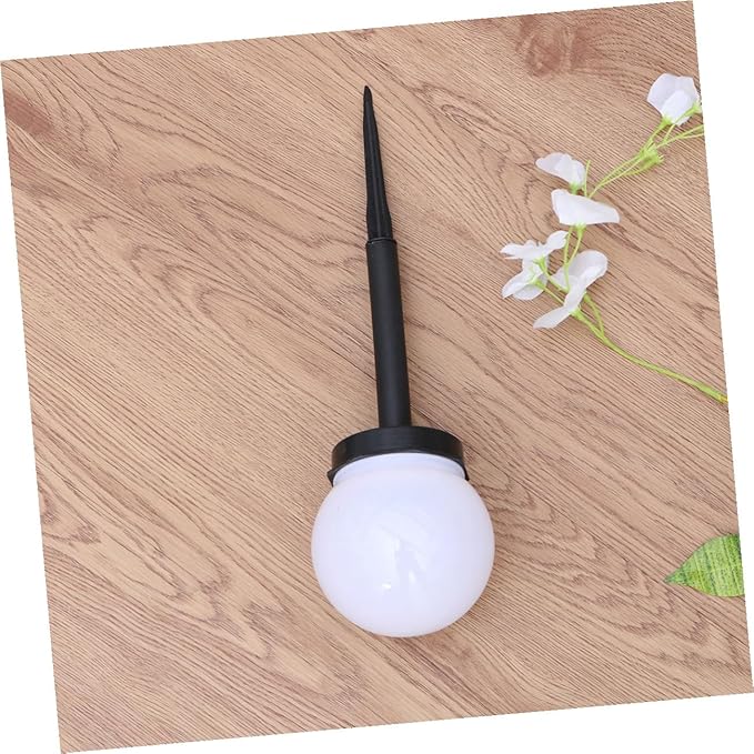 Lurrose 4pcs Solar Lawn Ball Bulb Lights Waterproof Garden Solar Ground Plug Courtyard Landscape Lighting for Outdoor Warm White Yard Path