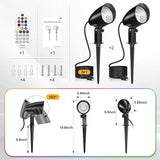 20W RGBW Color Changing Outdoor Spotlight with Remote Control 1880LM IP66 Waterproof LED Spot Lights for Christmas | Lumora