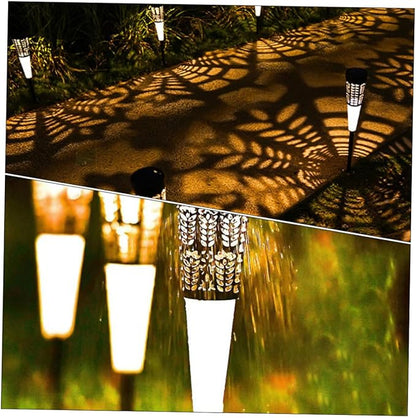 6pcs Solar Lawn Stake Lights Garden Outdoor Pathway Solar Powered Landscape Lighting with Warm and Colorful LEDs Yard Decorative Lights for Patio and Walkway