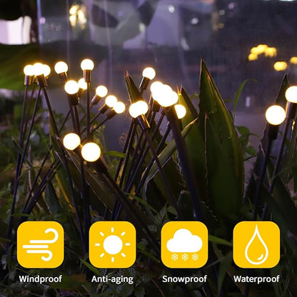 Solar Garden Lights, 8 LED Waterproof Outdoor Garden Pathway Lights, Warm White (2 Pack)