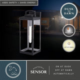 VAXCEL Kinzie Outdoor Porch Light, 7" W x 19" H Black Outdoor Lantern, Modern Dusk to Dawn Wall Light for Porch | Lumora