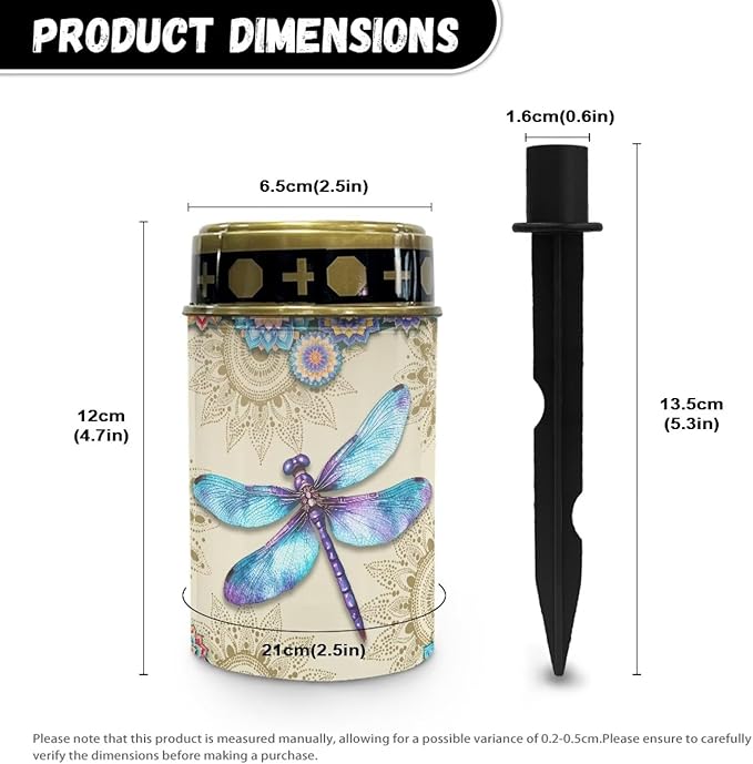 Garden Decor Solar Light Bohe Dragonfly Outdoor Stake Patio Yard Lawn Porch Pathway Grave Solar Lights for Cemetery Outside Waterproof Decorations