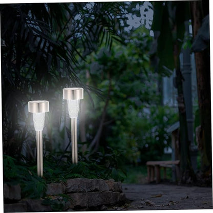 BESPORTBLE 12pcs Solar Garden Lights Waterproof Landscape Lighting Kit for Yard Pathway Decor Stainless Steel Stake Lights Solar Powered Outdoor for Garden and Patio
