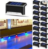 K.E.J. 16pcs Solar Lights Outdoor Waterproof Color Changing - Solar-Powered Yard Pathway Lighting LED Step Lights | Lumora