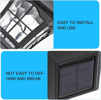 Toyvian 2pcs Solar Yard Lights Solar Wall Lamps Outdoor Waterproof Warm White LED Garden Path Landscape Lighting for Patio and Driveway