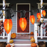 C7 Orange Halloween Lights Outdoor, 25FT LED String Lights with 25 Bulbs, Waterproof Fall Thanksgiving Decor for | Lumora