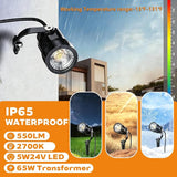 Low Voltage Landscape Lighting Kit, 8-Pack LED Bright Durable Spotlights 550Lumens, 65W Transformer with Sensor | Lumora
