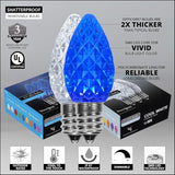 Wintergreen Lighting C7 OptiCore Blue and White Outdoor Christmas Lights - Commercial Grade Cool White and Blue LED | Lumora