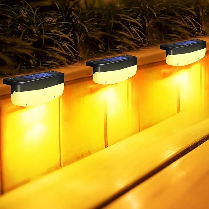 LED Solar Step Lights, 4 Pack Solar Deck Lights Outdoor IP65 Waterproof Pool Side Lighting Decor for Stairs Fence | Lumora