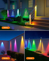 12 Pack Color Changing Solar Powered Fence Lights Outdoor Landscape LED Waterproof Yard Lighting for Outside Wall | Lumora
