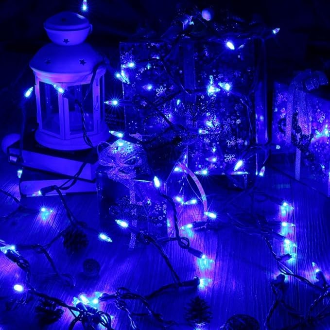 Brizled Blue Christmas Lights, 33ft 100 LED Christmas String Lights, 120V UL Certified Plug-in Xmas Tree Light | Lumora