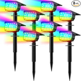 LANSOW Solar Spot Lights Outdoor Color Changing, [7 Modes/8 Pack] Christmas Landscape Spotlights, Solar Lights | Lumora