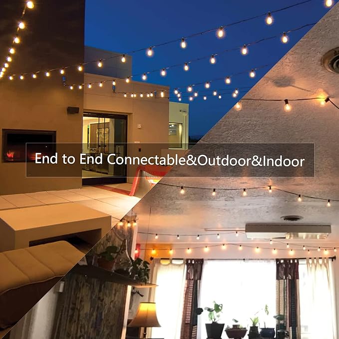 50FT Outdoor String Lights,G40 LED Globe Patio Lights UL Listed Waterproof Hanging for Backyard Porch Bistro Party | Lumora