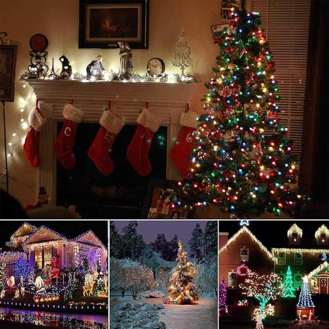 MAYSAK Solar String Lights Outdoor Waterproof 100LED 39.4ft Christmas Fairy Lights with 8 Modes Decoration Starry Light for Patio, Lawn, Landscape, Garden, Home, Wedding, Party, Xmas Tree