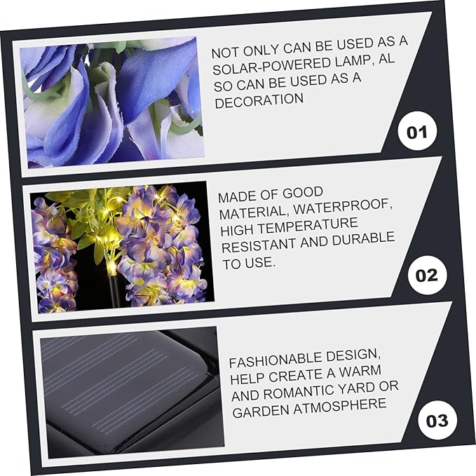 Milisten Solar Pathway Lights Led Flower-Shaped Lights for Garden Decoration Easy to Install Outdoor Lighting for Courtyards and Patios
