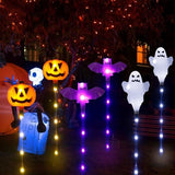 Halloween Decorations Outdoor Solar Pumpkin Bat Ghost Garden Stake Lights, 6-Pack 8 Modes Solar Halloween Lights | Lumora