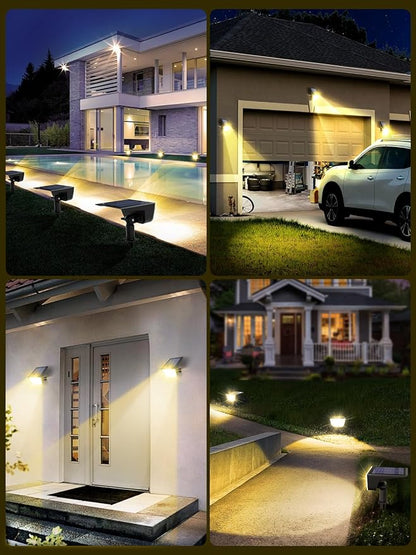 Solar Spot Lights Outdoor, Ultra Bright Solar Garden Lights Warm White, IP68 Waterproof Landscape Spotlights, 800LM 2700K for Yard Garden Wall Driveway, 8 Pack