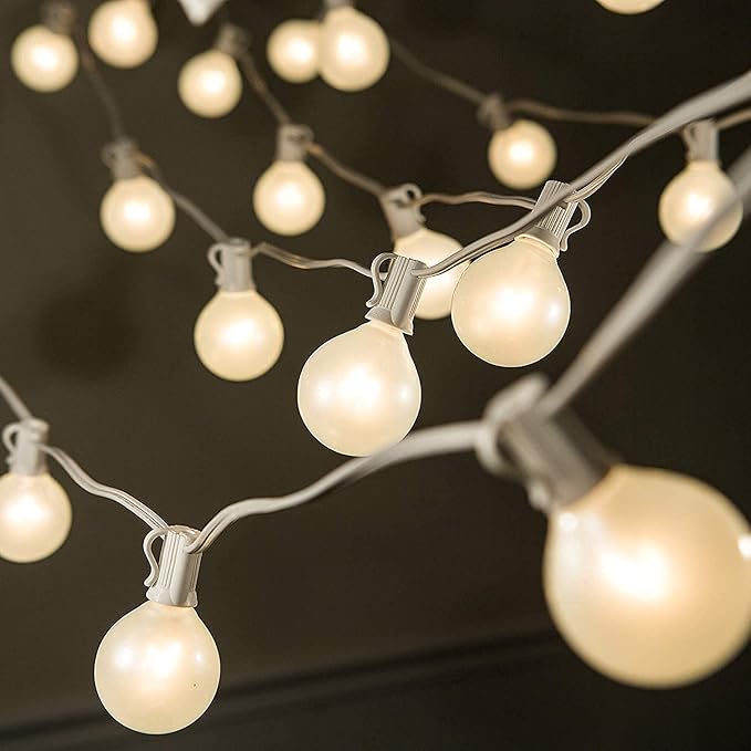 SUNSGNE 25 Pack Frosted White Replacement Bulbs & 25ft G40 Frosted String Lights, 5 - Outdoor Lighting Accessory | Lumora