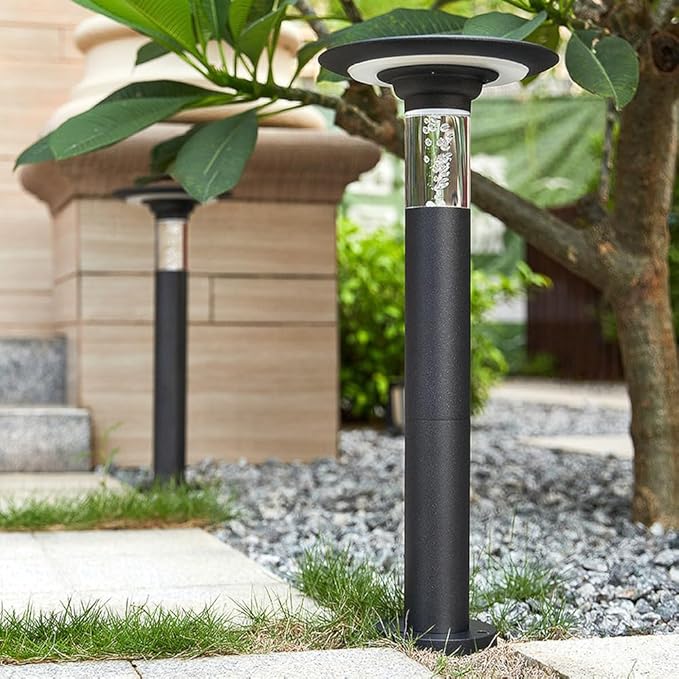 Solar LED Pathway Light Auto On/Off Landscape Lighting Die-cast Aluminum Rustproof Garden Path Light Outdoor IP65 Waterproof Solar Bollard Lights for Yard Doorway Patio Balcony