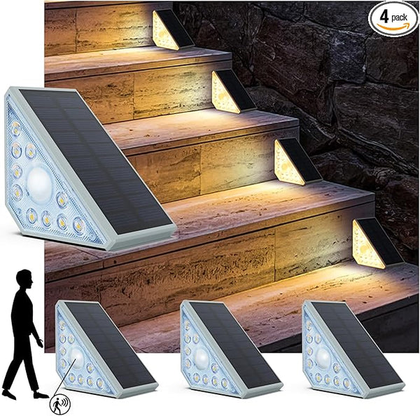Motion Sensor Solar Step Lights Outdoor Waterproof, 10 Led Solar Stair Lights for Outside, Motion Detector Light | Lumora