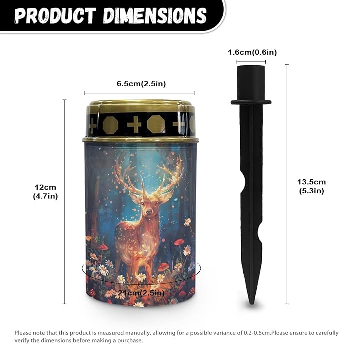 Deer Solar Lights for Outside Floral Grave Lights for Cemetery Solar Landscape Lighting Grave Decorations for Cemetery Mom