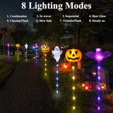 Halloween Decorations Outdoor Solar Pumpkin Bat Ghost Garden Stake Lights, 6-Pack 8 Modes Solar Halloween Lights | Lumora