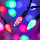 YULETIME Multicolor C6 Strawberry LED Christmas Lights, 33 ft 100 Count 4" Spacing One-Piece High Waterproof UL | Lumora