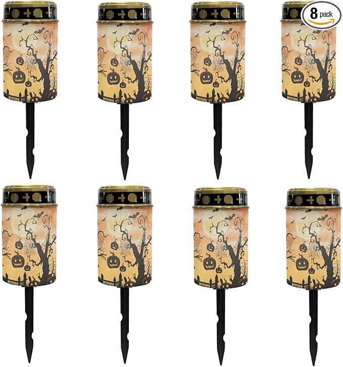 Halloween Pumpkin Solar Garden Lights Waterproof Solar Pathway Lights Outdoor Solar Lantern Halloween Decor Stake Lights Outdoor Decorative for Yard Patio Spotlight Driveway