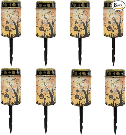 Halloween Pumpkin Solar Garden Lights Waterproof Solar Pathway Lights Outdoor Solar Lantern Halloween Decor Stake Lights Outdoor Decorative for Yard Patio Spotlight Driveway