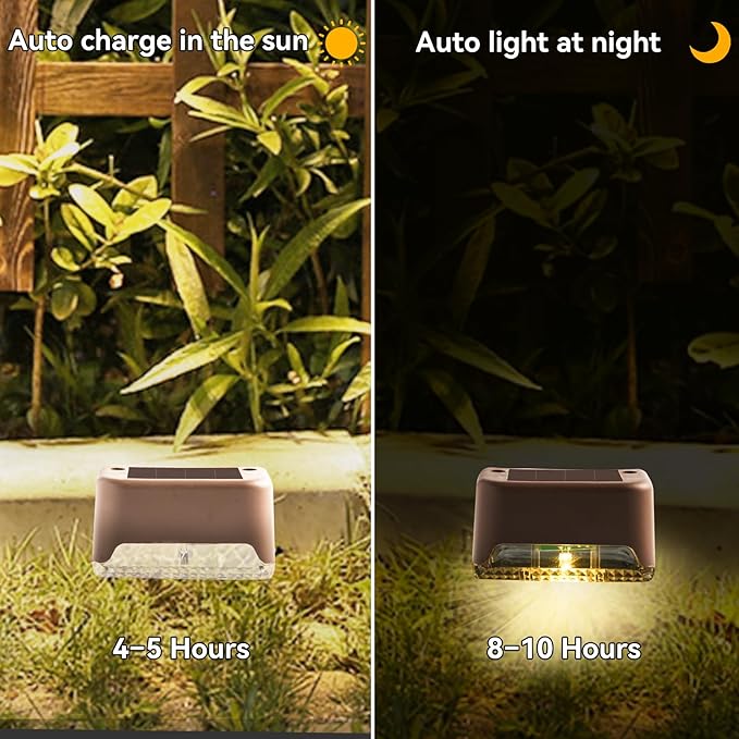 20 Pack Solar Stair Lights Outdoor Mini Waterproof LED Fence Lamp Outside Security and Decor Lighting for Step, Deck, Railing, Patio, Pool, Balcony, Retaining Wall, Patio, No Drill Instal (Warm White)