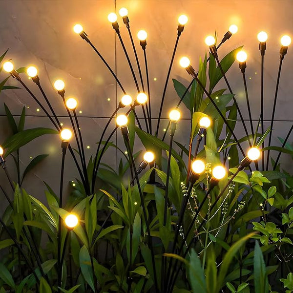 Warm-4Pack 32LED Firefly Warm Changing Lights,Garden Solar Lights Outdoor Decorative,Yard Waterproof Solar | Lumora