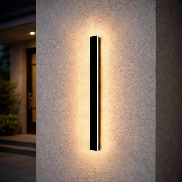 Outdoor Sconce Lights Exterior, 39 Inch Modern Outside Wall Sconce Lights, Black Waterproof Long Wall Warm Lighting | Lumora