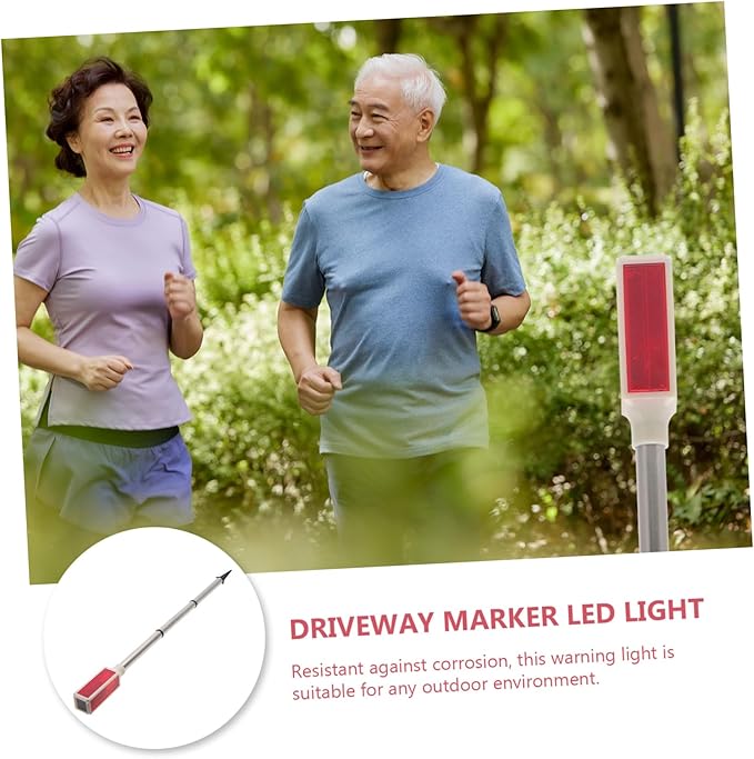 SMASOLO Driveway Marker Solar Pathway Lights LED Outdoor Driveway Marker with Solar Recharge Resistant Warm Light for Enhanced Visibility for Outdoor Environments