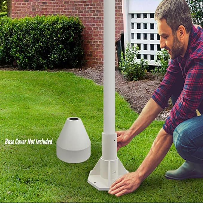 Solus SB-2405 Outdoor Surface Mount Lamp Post Base – Light or Heavy Duty Aluminum Base for 3" Poles - Black | Lumora
