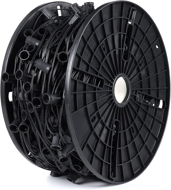 Brightown Commercial 500FT C9 Christmas Stringer Bulk Reel, C9 Light Sockets Set - Outdoor Security Flood Light | Lumora