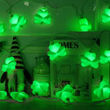 St Patricks Day Decorations Shamrock String Lights, 8.5FT Green Lucky Clover String Lights Waterproof with 10 Green | Lumora