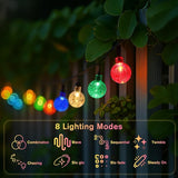 Metaku Solar String Lights for Outside, 20FT 30 LED Crystal Globe String Lights, Solar Powered Outdoor Light with 8 | Lumora