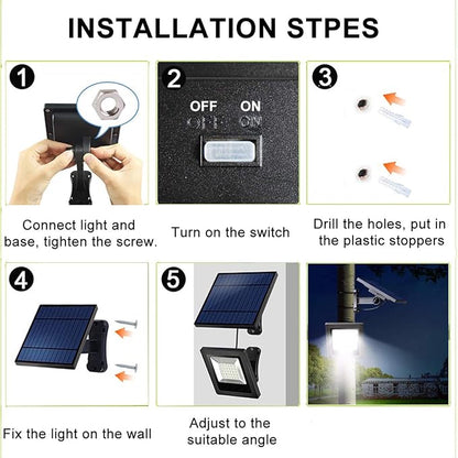 Solar Powered Lights Outdoor, Bright White Light IP65 Waterproof Auto Dusk to Dawn 350° Adjustable Solar Security Flood Lights for Barn, Garden, Garage, Pathway, Yard, Patio, Lawn, Balcony