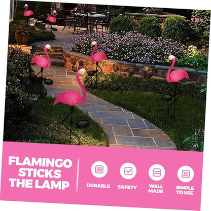 BESPORTBLE Solar Pathway Light Led Garden Decoration Elegant Flamingo Design Energy-efficient Solar-Powered Outdoor Lighting for Patios Yards and Walkways